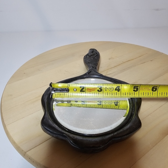 Vintage Art Nouveau silver-plated hand mirror Ornate Motif Floral Design - Picture 13 of 13